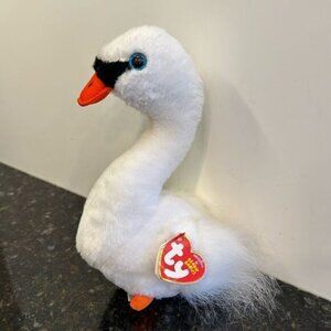 TY Beanie Baby 6” GRACIE White Swan Plush Stuffed Animal Toy with earTags